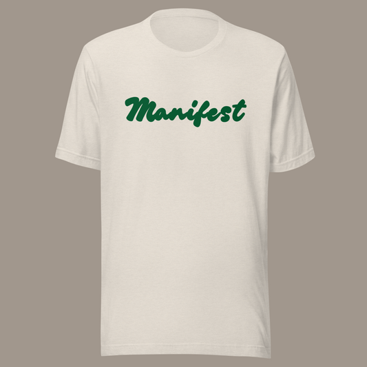 MANIFEST TEE (HEATHER DUST/GREEN)