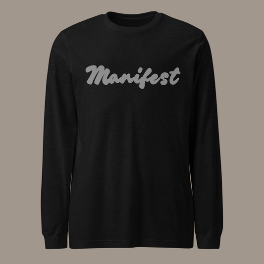 MANIFEST LONG SLEEVE TEE (BLACK HEATHER/GREY)