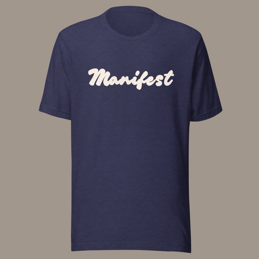 MANIFEST TEE (HEATHER MIDNIGHT/CREAM)