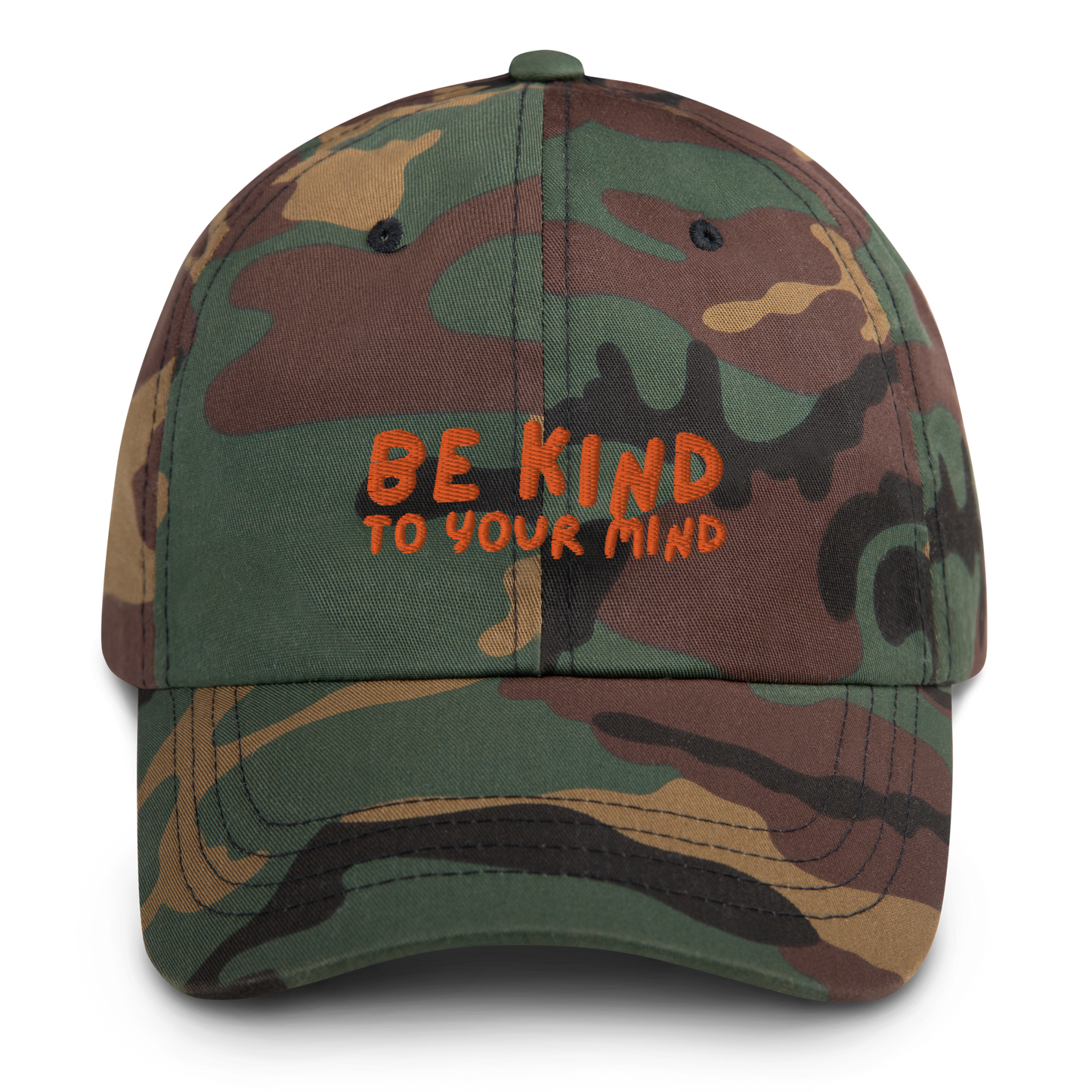 Be Kind To Your Mind Dad Hat (Orange Font)