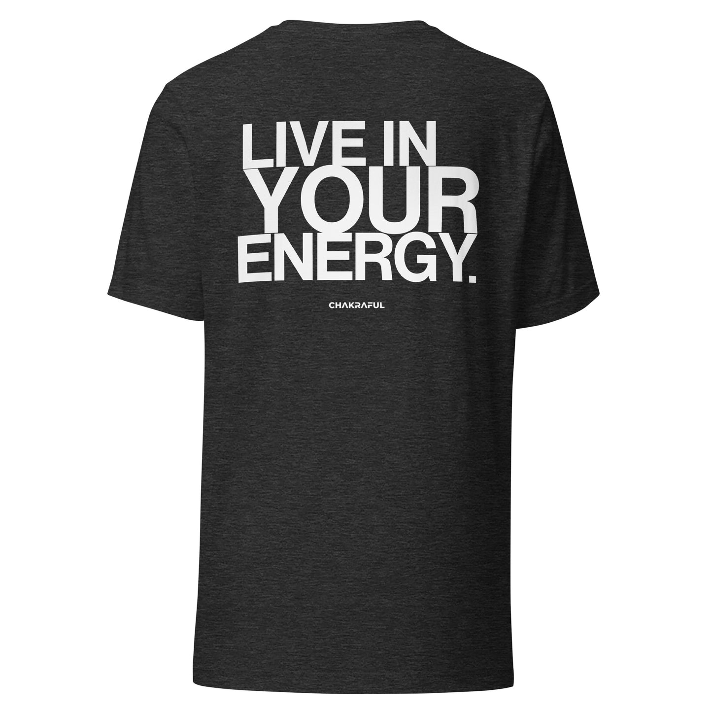 LIVE IN YOUR ENERGY TEE (DARK HEATHER GREY/WHITE)