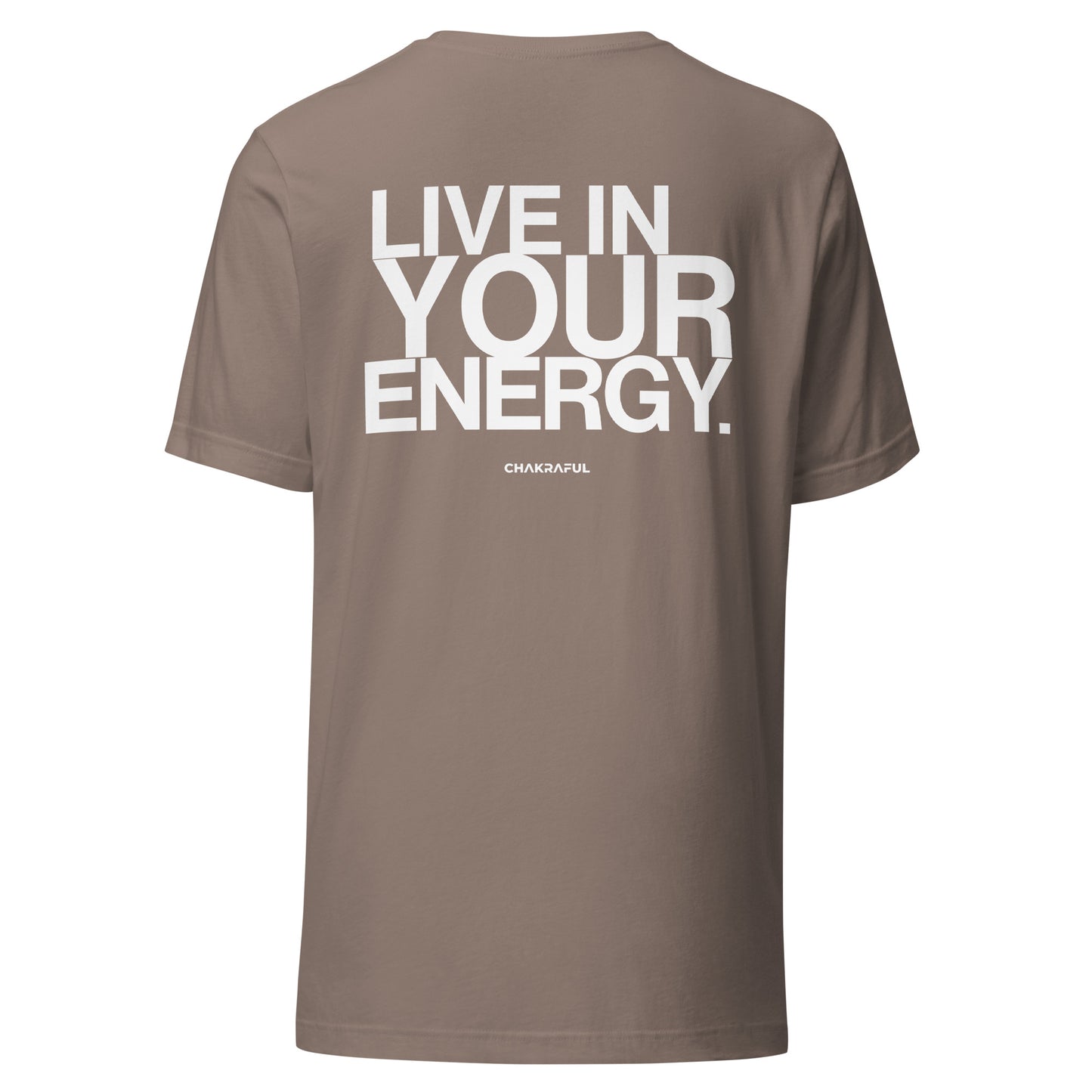 LIVE IN YOUR ENERGY TEE (PEBBLE/WHITE)